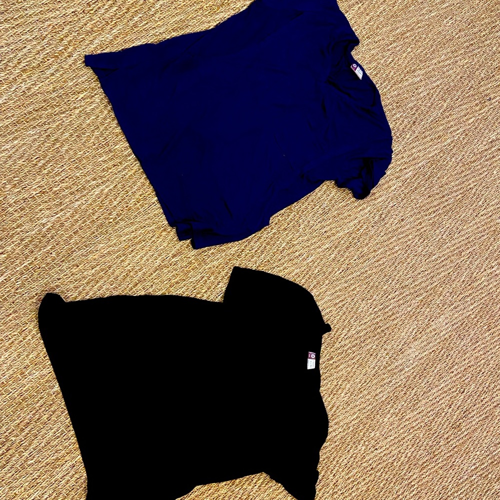 Smart Mama Breast Feeding Soft Black and Navy V Neck Shirts